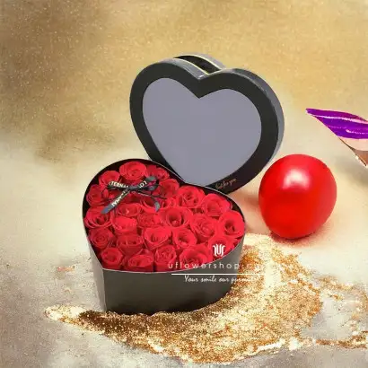 情緣-紅玫瑰心形花盒