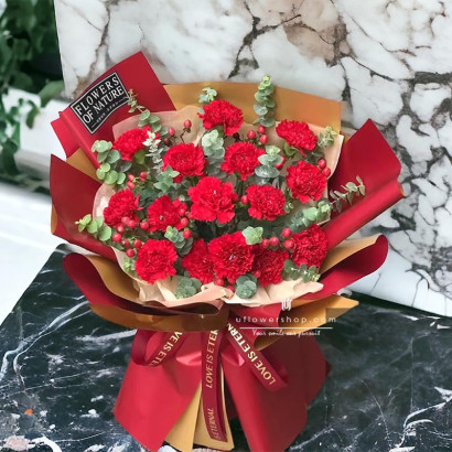 Crimson Carnation Bouquet