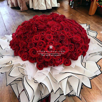 199支紅玫瑰花束