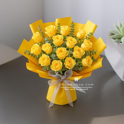 Yellow Roses Birthday Bouquet