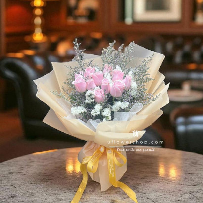 Pink Rose Birthday Bouquet
