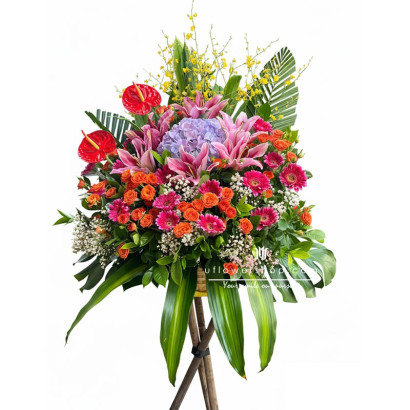 繡球百合花籃