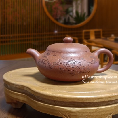 紫砂茶壺- 玉扁壺 品茶論道