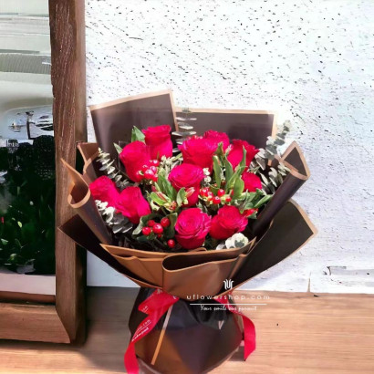 11枝紅玫瑰花束