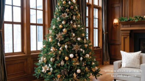 Mixed metal gold and silver christmas tree decorations